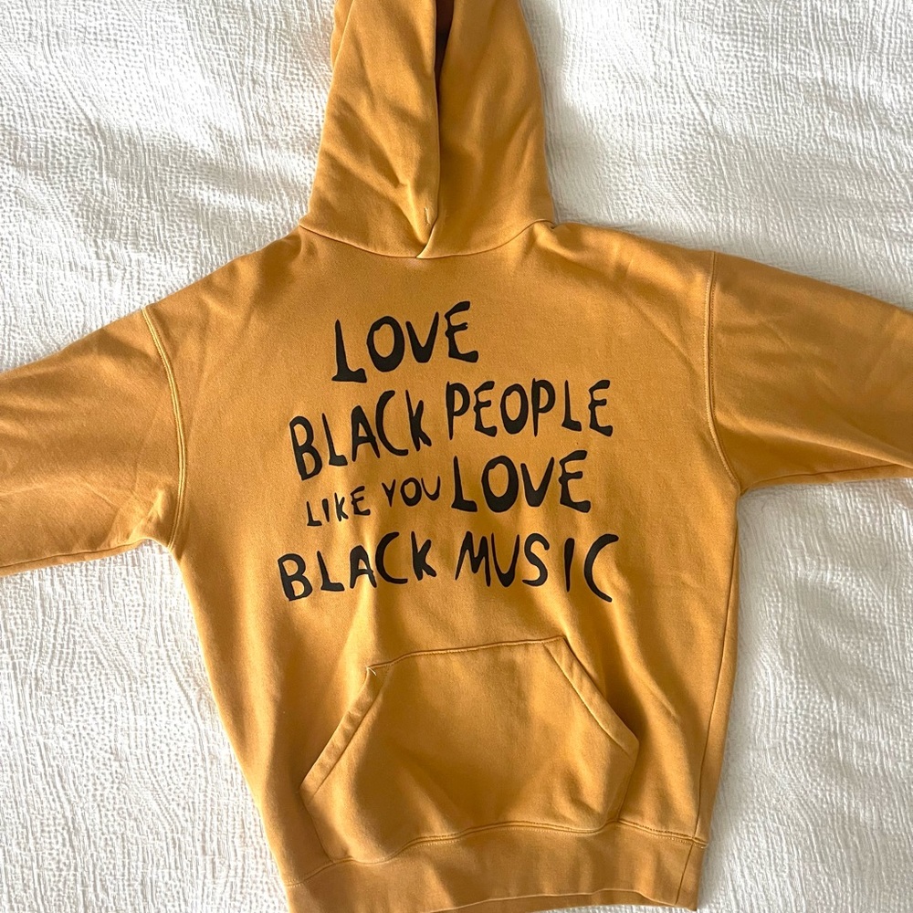 SUPERVSN Orange Sweatshirt ‘Love Black People Like You Love Black Music’